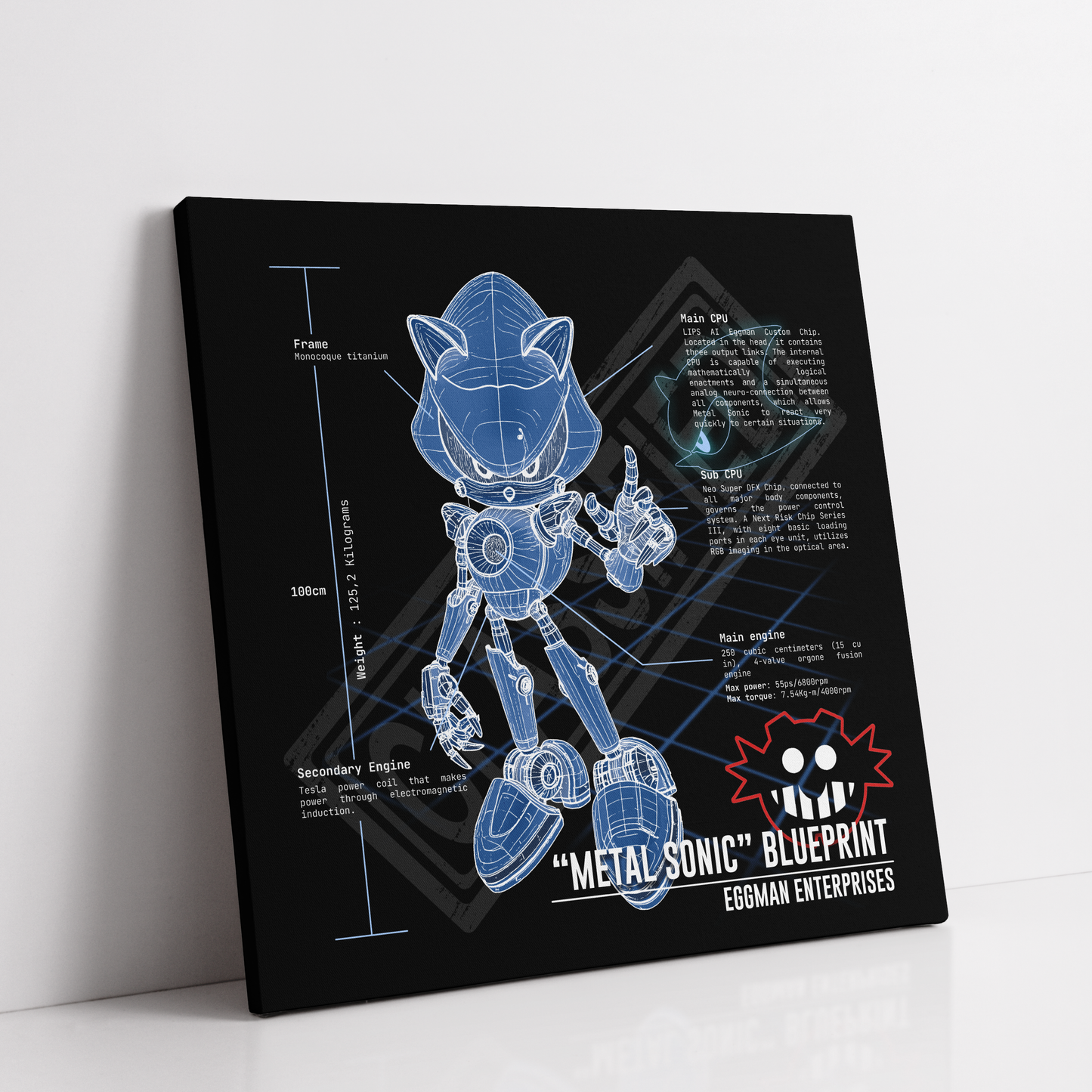 Metal Sonic Blueprint (Canvas)