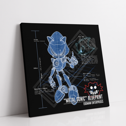 Metal Sonic Blueprint (Canvas)