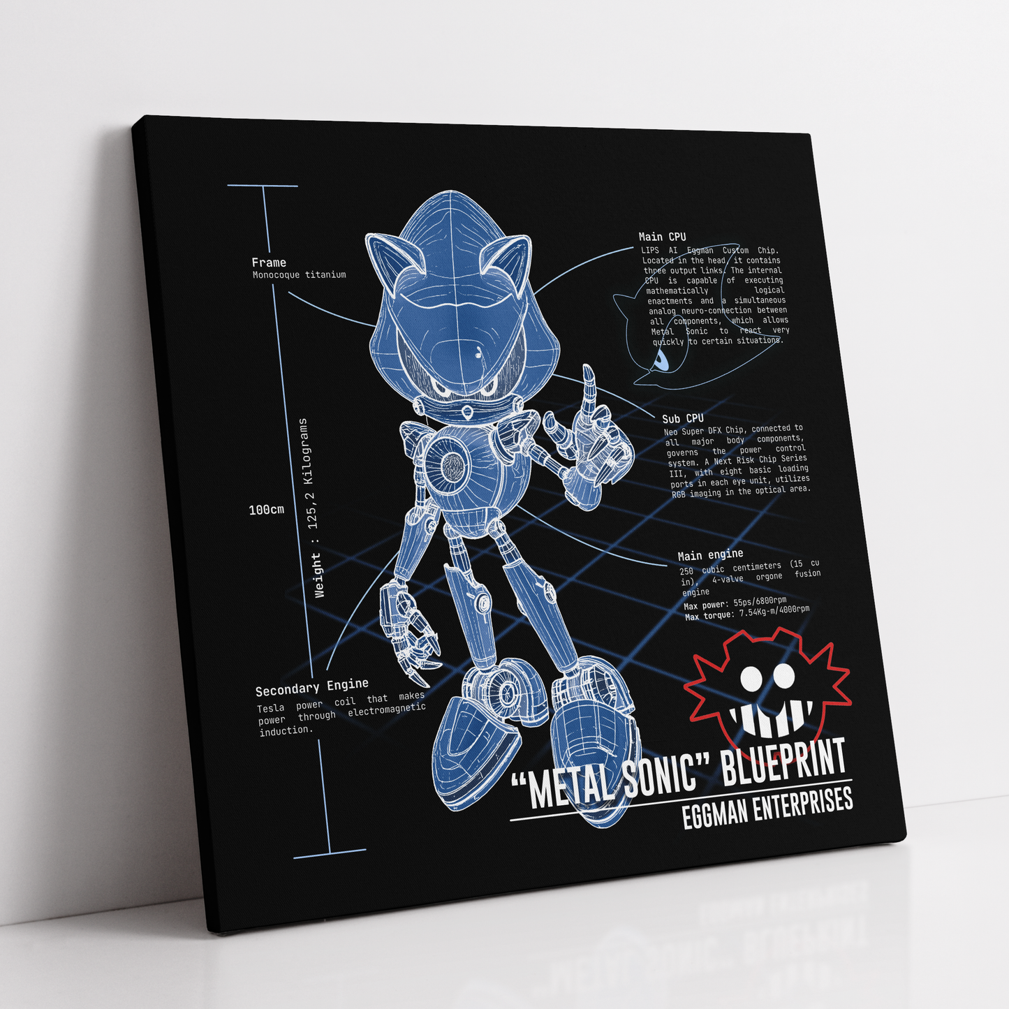 Metal Sonic Blueprint (Canvas)